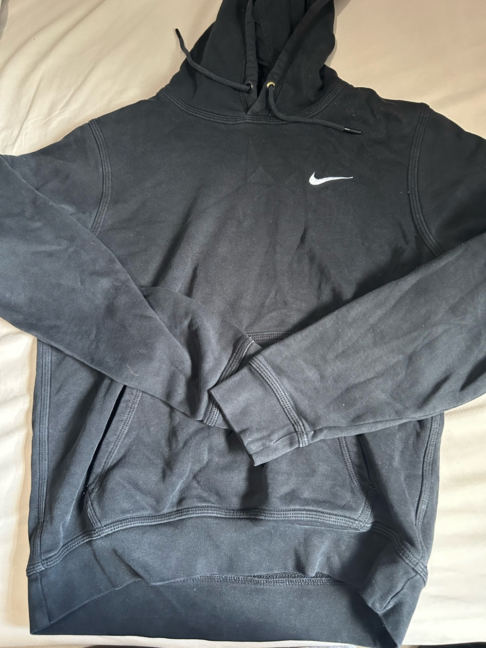 Nike Black Crewneck Hoodie with White Swoosh